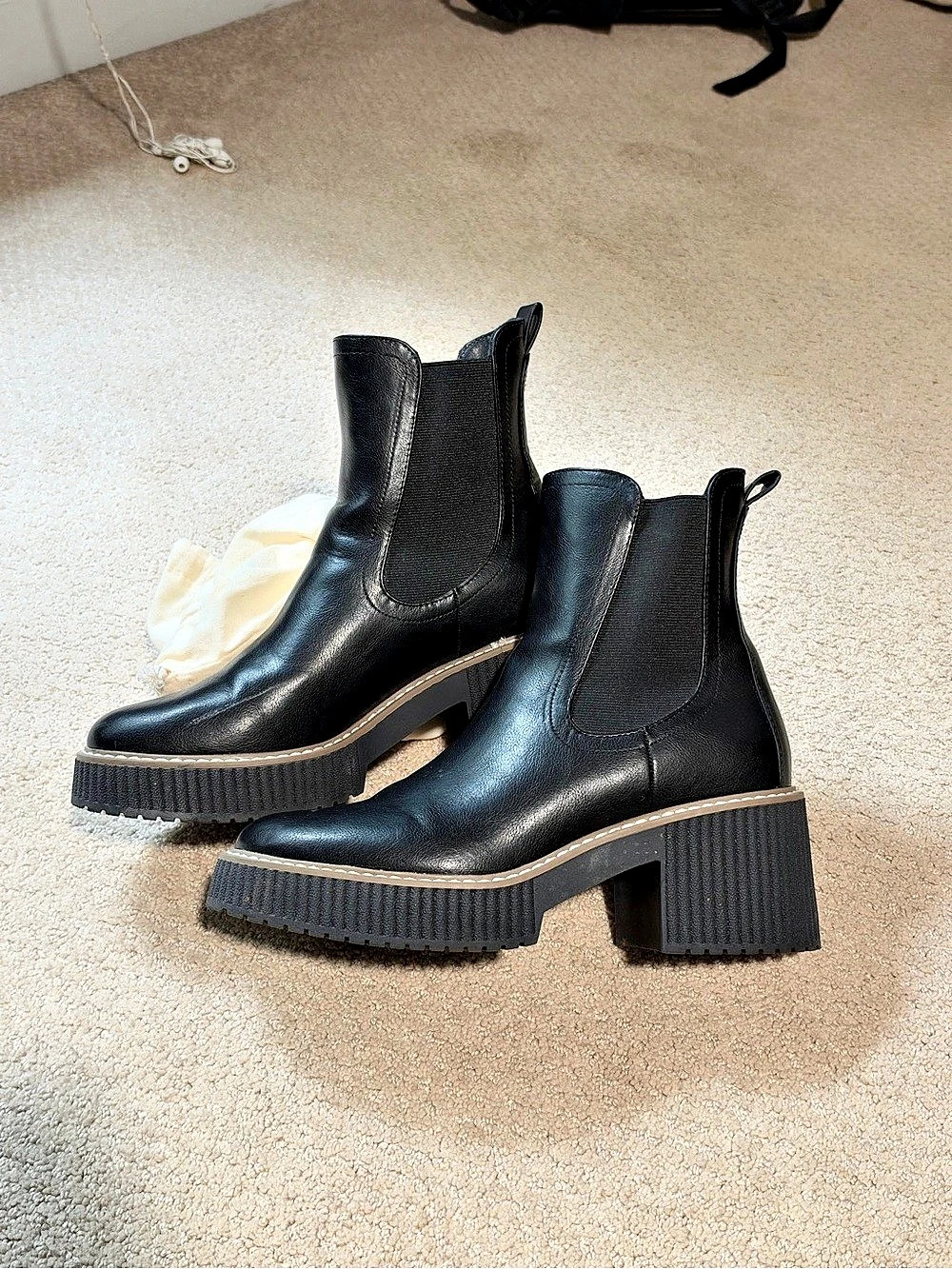 Dolce Vita- Black Platform Chelsea Ankle Boots